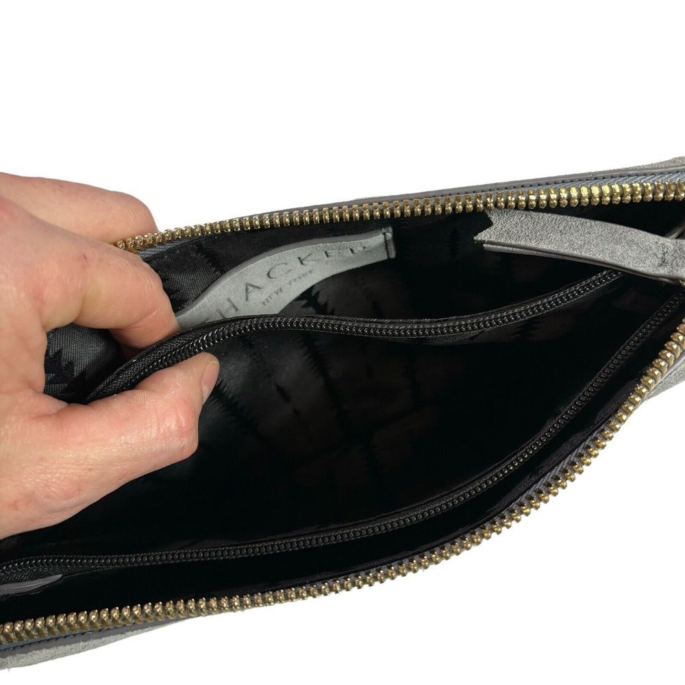 THACKER Gray Suede Crossbody Bag With Tassel‎ - Picture 7 of 8